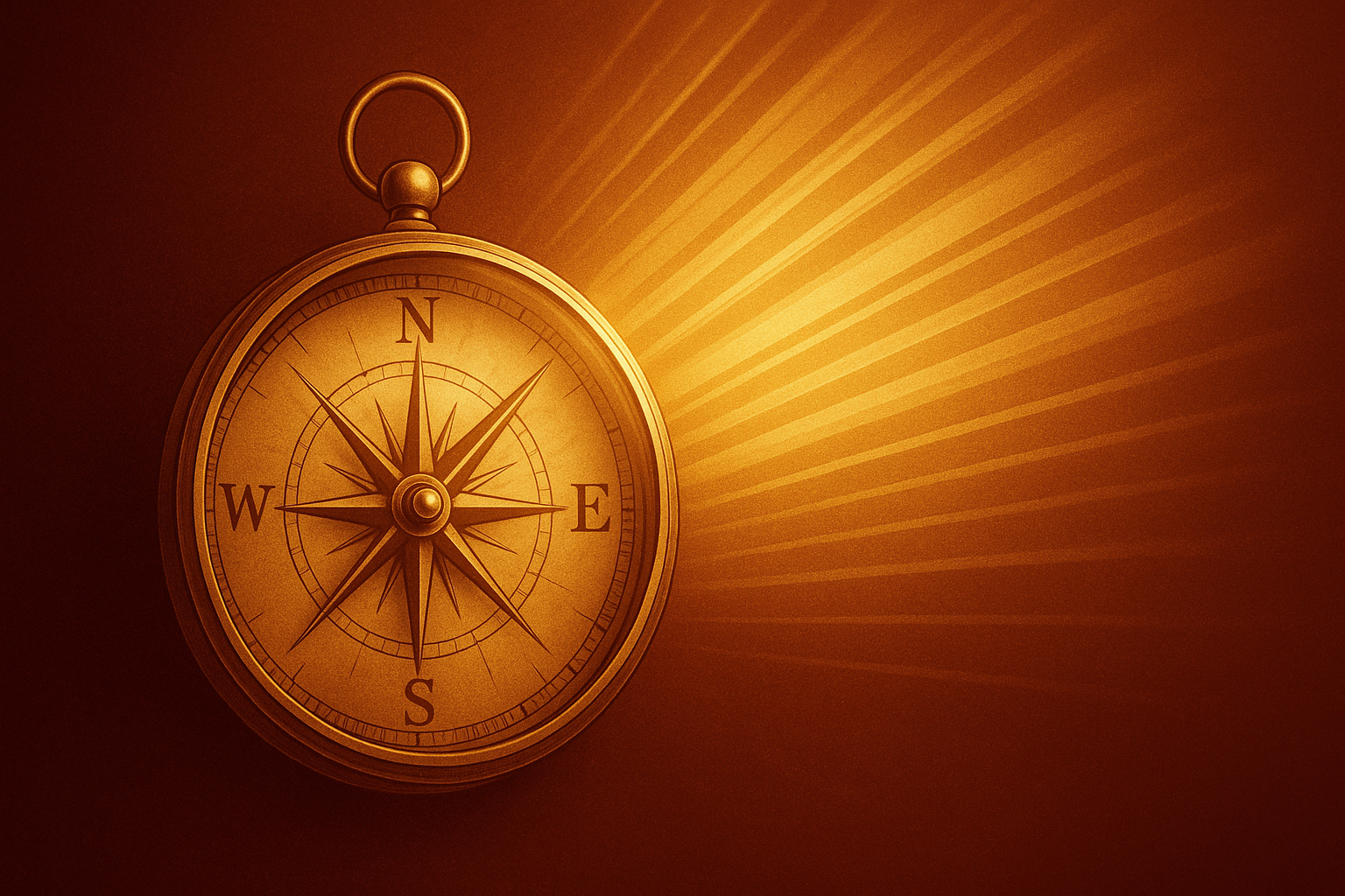 Minimalist clock fading into soft golden gradient